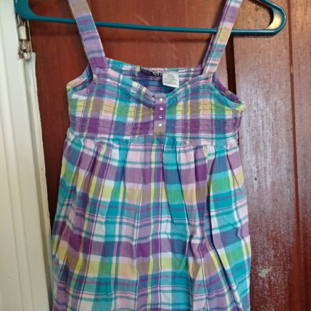 Tank top with smocking and rhinestones